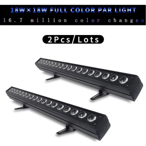 2Pcs/lots 18x18w RGBWA UV 5IN1/6IN1 Wall Wash Light RGBW 4in1 DJ Light Bar Party Shows Spotlight 18x12w Led Stage Lighting