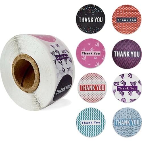 100-500 Pcs 8 Styles Round Thank You Sticker Seal Label Scrapbook Label DIY Handmade Cake Baking Decoration Stationery Stickers