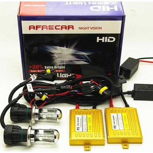 AFAECAR 12V H4 HI LO beam h4-3 xenon hid kit 4300k 6000k 8000k