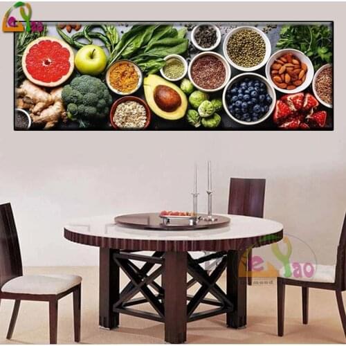 Large Diy Diamond Painting Kitchen Spices Rhinestone Mosaic 5d Full Square Dound Diamond Embroidery Kitchen Restaurant Decor