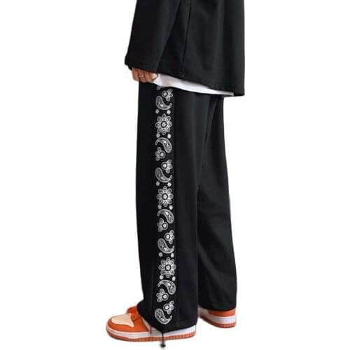 Bandana Printed Sweatpants Men Knitted Soft Breathable Sportswear Patchwork Jogger Fashion Streetwear 2021 Autumn