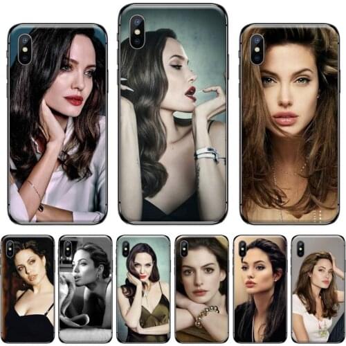 Angelina Jolie famous actor Phone Case for iPhone 11 12 mini pro XS MAX 8 7 6 6S Plus X 5S SE 2020 XR custom protective capa