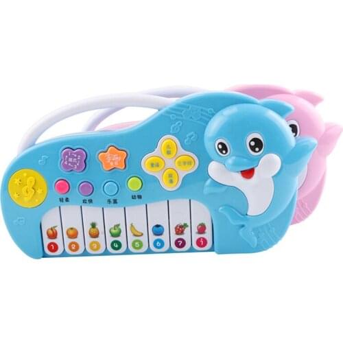 Baby Plastic Piano Dolphin Magic Music Keyboard Baby Kids Musical Instruments Toys Baby Newborn Educational Learning Toys