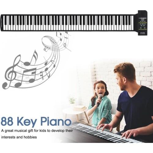 KONIX PN88S 88Keys 28 Tones 100 Rhythms Electronic Flexible Foldable Roll Up Piano USB & MIDI Port with Speaker for Children