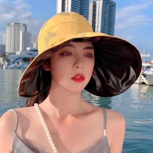 Summer Beach Big Brim Bow Hat For Women Seaside Travel Outdoor Hat Sun UV Protection Korean Foldable Visor Cap панама женская