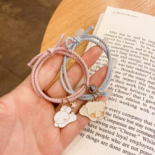 Magnetic Couple Bracelet Mutual Attraction Magnet Matching Bracelets Rope Braided Bracelet for His Her Couples Jewelry