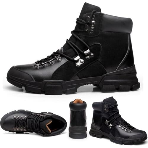 Motorcycle boots Ankle Boots Men Winter Boots Men Outdoor Activity Sneakers Boots Lace Up High Top Fashion Shoes Men Safety Boot