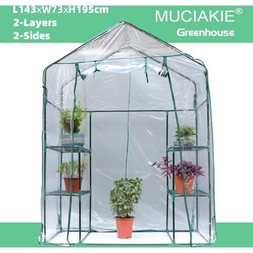 MUCIAKIE Walk-In Greenhouse Indoor Outdoor with 4 Sturdy Shelves Grow Plants Seedlings Herbs Flower Any Seasons Heavy Duty House