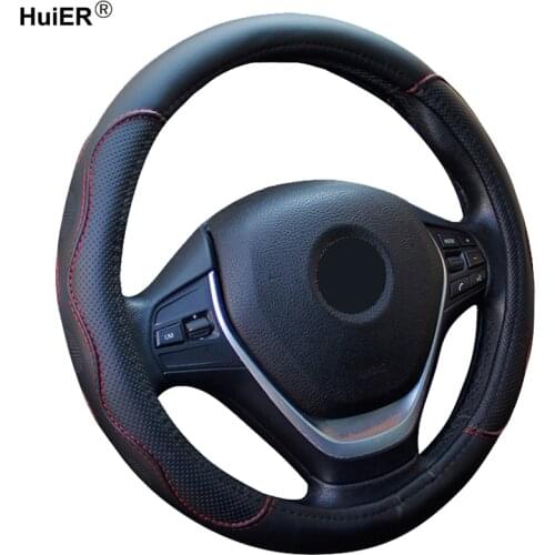 HuiER Car Steering Wheel Cover Artificial Leather For Kia K2 Kia Rio 2011 2012 2013 Hyundai Toyota Honda Lada Car Accessories
