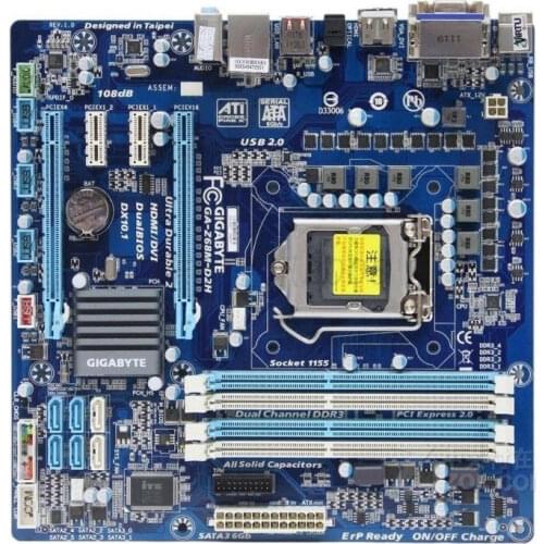 Original For Gigabyte GA-Z68M-D2H Desktop Motherboard Z68M-D2H Z68 LGA 1155 i3 i5 i7 DDR3 32G SATA3 Micro-ATX 100% Fully Test