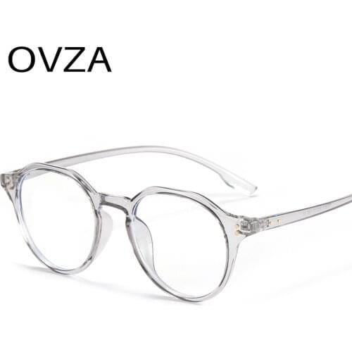 OVZA 2021 New Anti Blue Light Glasses Men TR90 Fashion Optical Glasses Frame Women Ultra-light Computer Goggle S1071
