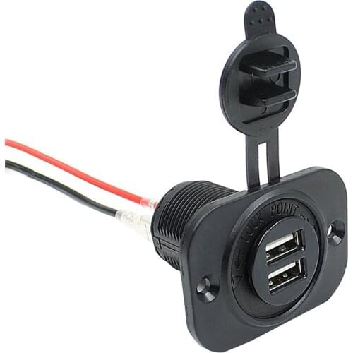Car cigarette lighter Socket Dual USB adapter 12V plug for mobile phone GPS Tablet