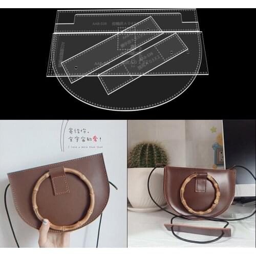 Handmade Leather Semicircle Bag One-shoulder Cross-body Bag Handbag Version Drawing Diy Leather Art To Make Acrylic Template