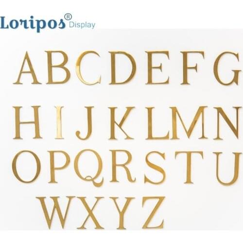 Nordic Brass Decorative Alphabet Wall Sticking Letter Creative Hotel Company Door Number Sign Door Sign Letter Wall Mounted