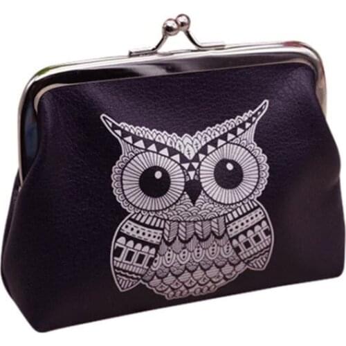 Owl Leather Coin Purse Womens Small Hasp Wallet Female Bank Card Holder Clutch Casual Retro Handbag Ladies Tote Bolsas Feminina