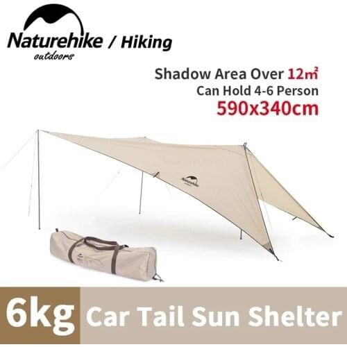 Naturehike Camping Travel Car Tail Sun Shelter 4-6 Person 150D Waterproof Sunshade Portable Hiking Family Outdoor Picnic Canopy