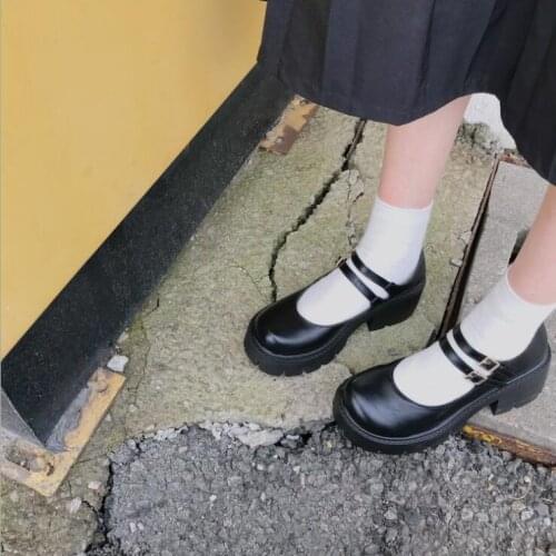 Japanese female jk uniform shoes 2021 new increased Mary Jane shoes high heeled Platform shoes British style leather shoes women