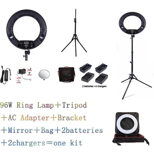 Yidoblo Black FD-480II LED Ring lamp Light Make up Lighting sefie ring lamp set + standing (2M)+ bag + batteries