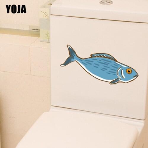 YOJA 23*8.4CM Fish Swimming In The Sea Toilet Decal BedRoom Home Decor Wall Sticker T3-0754