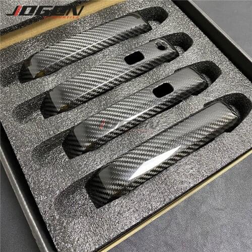 Real Carbon Fiber Car Side Body Door Handle Cover Trim For Ford F150 F-150 Raptor 2015-2020 Accessories