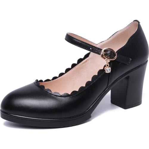 Big Size 32-43 Medium Block Heels Platform Pumps Women Shoes Spring 2021 Shallow Wedding Shoes Elegant Office Shoe Ladies