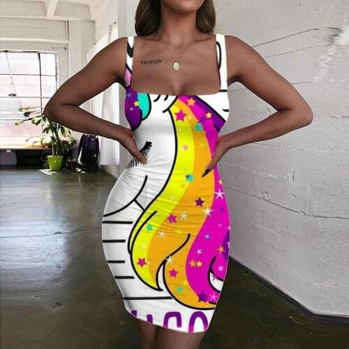Giyu Brand Unicorn Dress Women Rainbow Sundress Animal 3d Print Harajuku Ladies Dresses Womens Clothing Plus Size Beach Boho