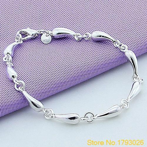 Women Romantic Delicate Link Chain Waterdrop Bracelet Sweet Girls Fashion Jewelry 4TMP