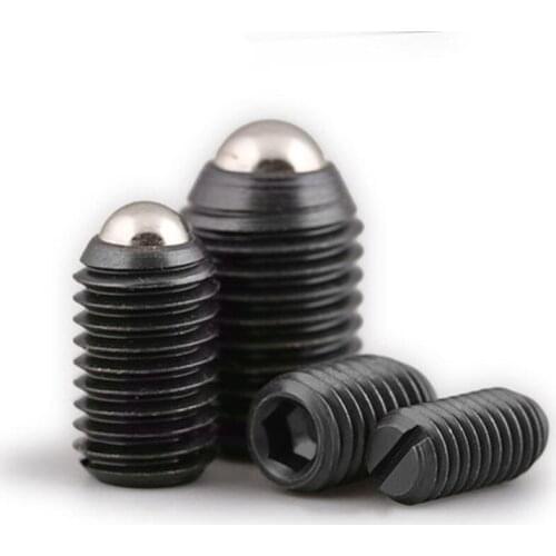 12.9G 5Pcs M6 M8 Wave Bead Positioning Beads Waves Screws Steel Allen Hex Set Spring Plunger Ball Head Plunger black 12mm-30mm L