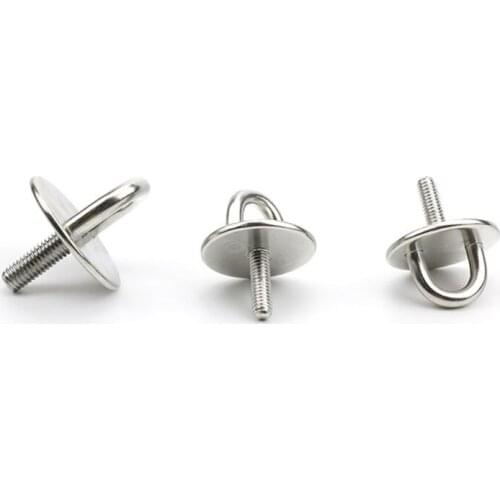 1pcs Pad Eye Plate with Enclosed Hook 304 Stainless Steel Staple Ring Hook U-Shaped Hardware for Boat Swing LX0E