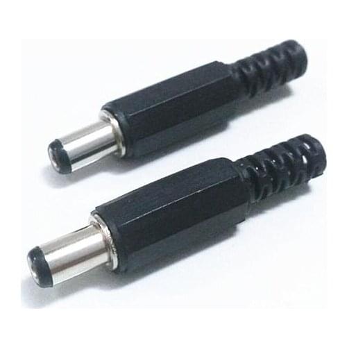 5.5mm x 2.1mm 5.5x2.1mm 5.5 * 2.1MM Male Power Jack DC Plug Solder Tip Adapter 9MM for Camera / LED