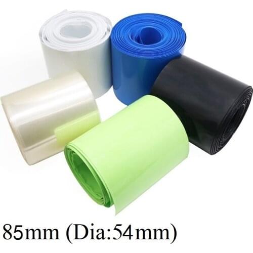 5M 85mm Width 18650 Lithium Battery Film Wrap PVC Heat Shrink Tube Sheath Cover Insulated Cable Sleeve Pack Protection Multicolo