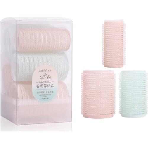 6Pcs Curly Hair Artifact Eight Words Bangs Magic Volume Big Wave Buckle Self-adhesive Curling Tube Curly Natural