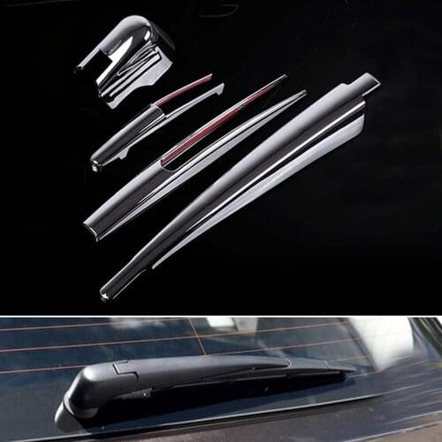 BBQ@FUKA 4PCS/SET ABS Chrome Rear Tail Window Rain Wiper Decorative Cover Trim Fit For 2014-2016 BMW X5 Car Styling