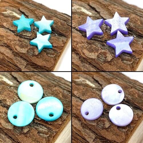 High Quality 10pcs Natural Pearl Shell star round Beads for DIY Fashion Jewelry Beads Jewelry Making Pandora Charms evil eye