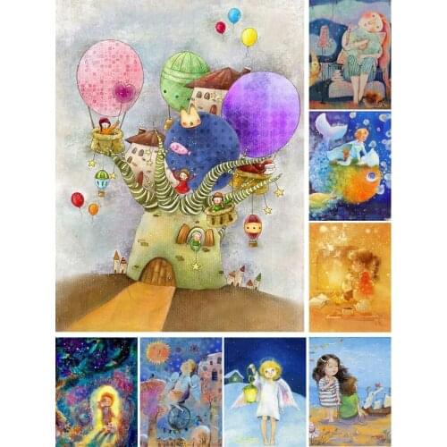 Cartoon Fairy Tale Balloon House Diy 5D Diamond Painting Full Square and Round Embroidery Mosaic Stitch Wall Art Home Decor