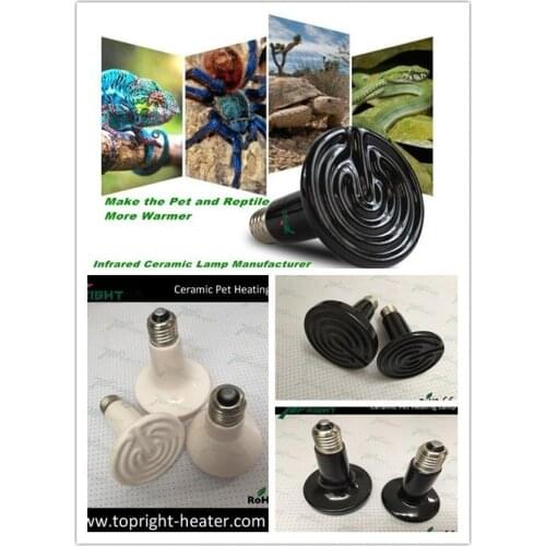 85x110mm 50w Ceramic heater spider tortoise pet heating lamp lizard / parrot ceramic heat lamps light, color white or black