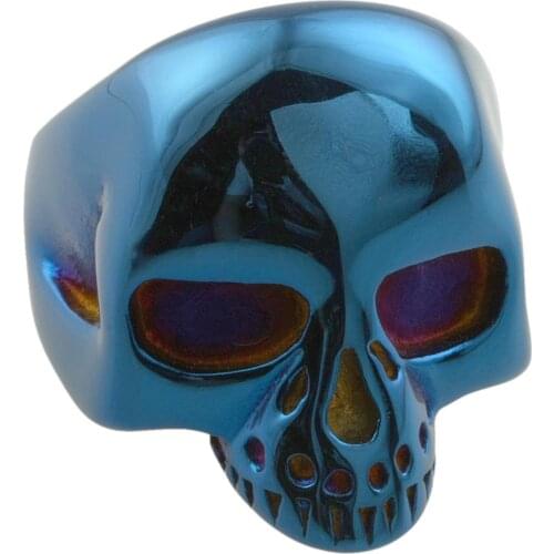 Vintage Jewelry Mens Laser Polished Stainless Steel Rings Ghost Head Skull Ring Gothic Punk Rock Biker Jewelry