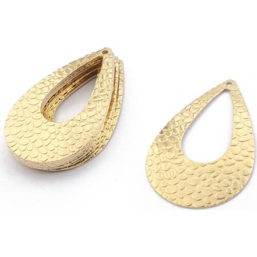 10pcs Raw Brass Dangle Earring Charms Speckled Waterdrop Charms Pendant For DIY Earrings Women Jewelry Findings Making