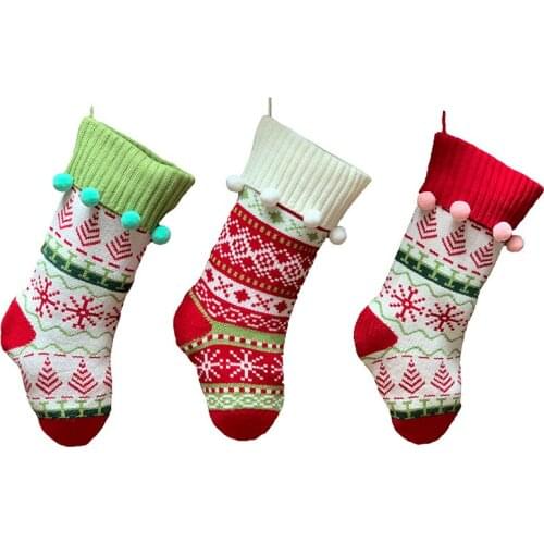 New Year Christmas Stocking Sack Xmas Gift Candy Bag Noel Christmas Decorations for Home Natal Navidad Sock Christmas Tree Decor