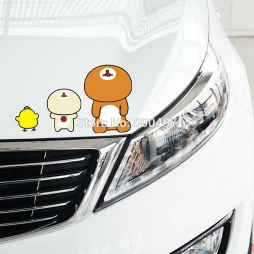 Newest Creative Car Styling Car Stickers Cartoon Bear Rilakkuma Car Cover for Toyota Chevrolet Volkswagen Tesla Kia Ford Lada
