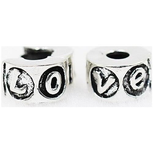 The new European Charm DIY accessories love silver alloy buckle positioning positioning buckle bracelet slip buckle
