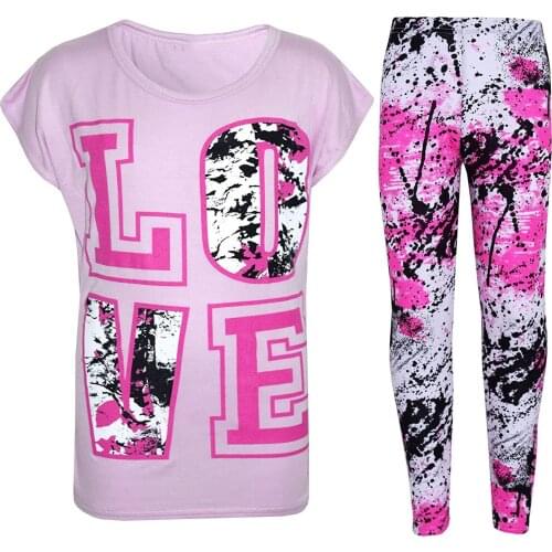 Teen Girls Boys Kids Clothes Camouflage Short T-shirt Print From 5 To13 Years Suit Pajamas Set Letter Print Tops+ Pant Outfits