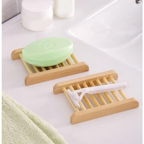 Countertop soap tray Holder Portable Drain Wooden Soap Dish shelf Sponge base stand