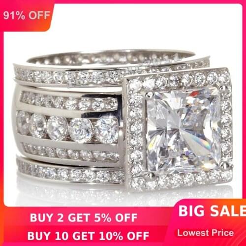 Choucong Luxury Women Jewelry Full Round AAAAA zircon cz ring 925 Sterling Silver Women Engagement Wedding Band Ring