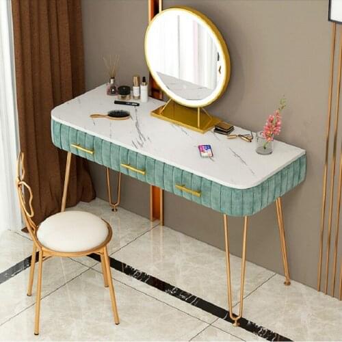 120cm Light Luxury Marble Dressing Table Bedroom Furniture Nordic Dressing Table Simple Master Bedroom Mirror Storage Table