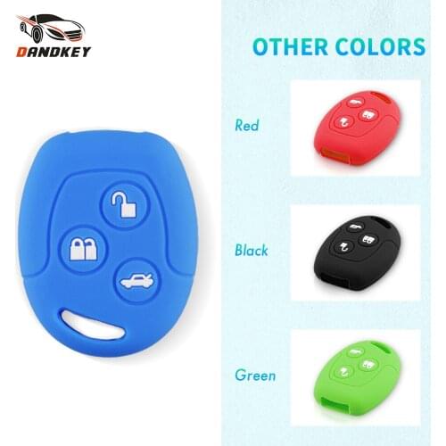 Dandkey 3 Button Key Rings For Ford Focus Mondeo Festiva Fusion Suit Fiesta KA MK4 Remote Silicone Car Fob Key Case Cover Holder