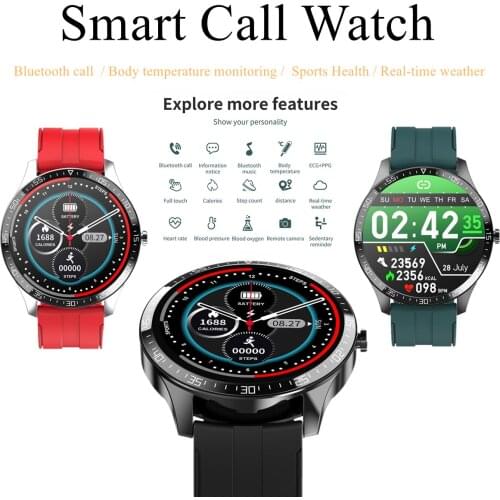 Smart Watch MKS80 Men IP67 Waterproof Measuring Body Temperature Heart Rate Sleep Monitor Bluetooth Call Custom Watch Face