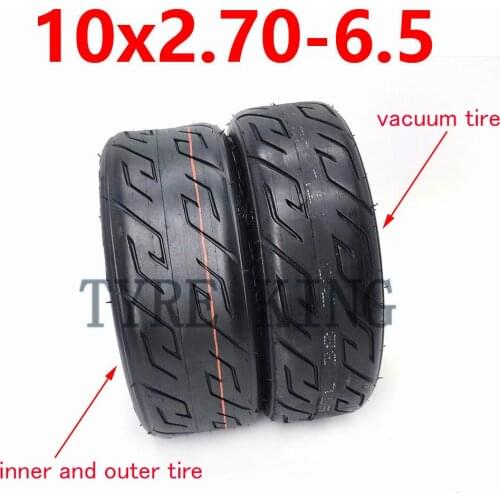 Thickened 10 Inch Vacuum Tyre 10x2.70-6.5 Inner Tube Outer Tire for Electric Scooter Balance Car Explosion-proof Tubeless Tires