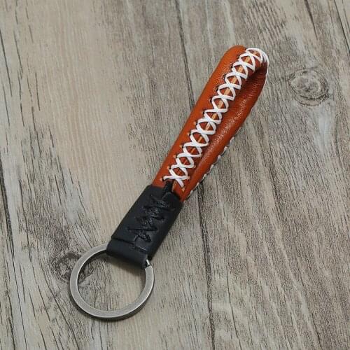 Big Brand Handmade Vintage Genuine Leather Keychain Keyring Pattern Diy Key fob Car Accessories Mens Gift Boyfriend