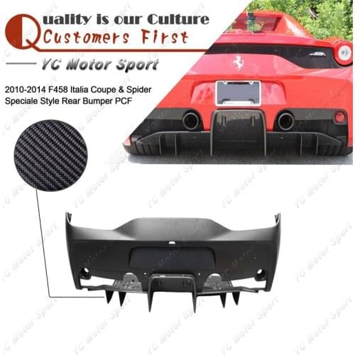 FRP Fiber Glass Rear Bumper with Carbon Diffuser Fit For 2010-2014 F458 Italia Coupe & Spider Speciale Style Rear Bumper Cover